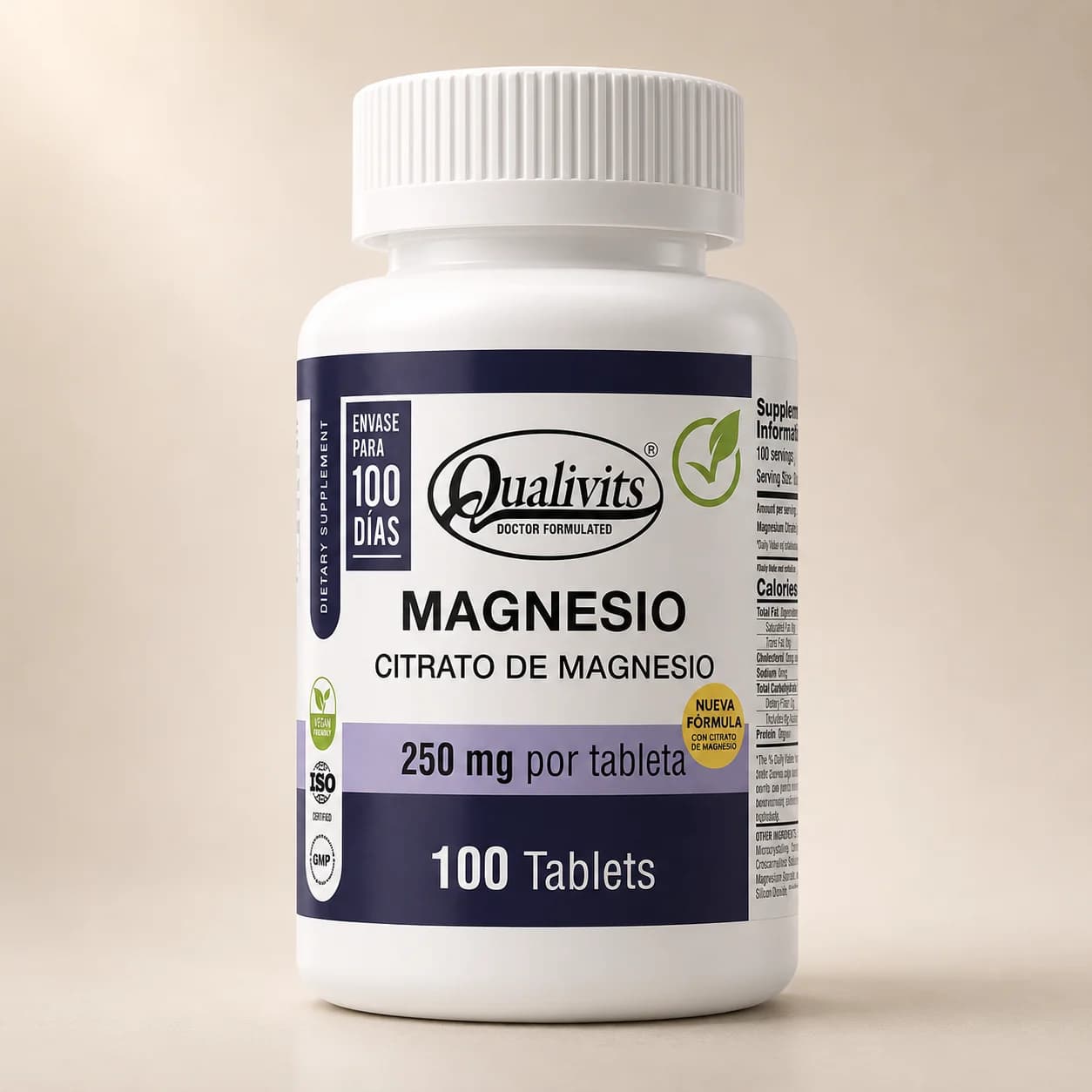 Magnesio Citrato 250mg 100 tabletas