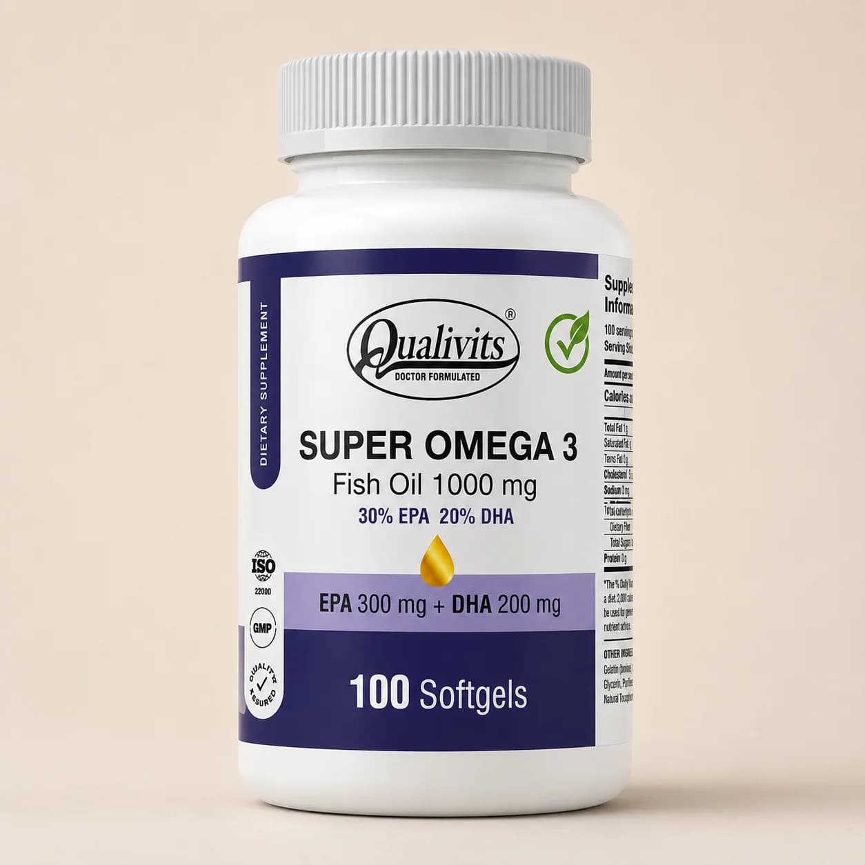 Super Omega 3 Fish Oil 1000mg 100 softgels